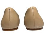 Ann Taylor Leather Ballet Flats 8.5M Nude Beige Bow Round Toe Slip On Photo 2