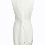 Sangria  White Dress Sheath Sleeveless Laser Floral Cutouts Scoop Neck Midi 8 EUC Photo 2