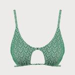 BERLOOK Green Geometric Textured Cut Out TOP ONLY 02 Size XL Photo 2