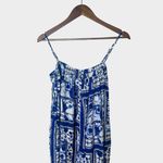 Anthropologie Maeve Waistless Blue White Printed Wide Leg Jumpsuit Size L Photo 5