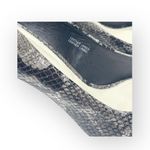 via spiga new Metallic Python Leather Peep Toe Heels Pumps Black Grey 8.5M Photo 9