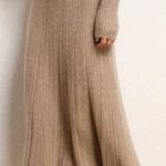 Women's NINETY CLOTHING CO knitted Pleated Boho Y2k Maxi Skirt Tan Photo 0