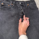 Levi Strauss Ribcage Straight Ankle Jeans Black Button Fly Women's Size 28 Photo 6