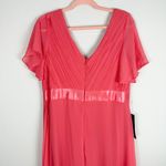 Ever Pretty NWT Coral Pink Chiffon Flutter Sleeve V-Neck Floor Length Dress Gown Size 18 Photo 7