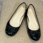 Etienne Aigner  Black Patent Leather Look Perforated Logo Ballet Flats-7.5 Photo 2