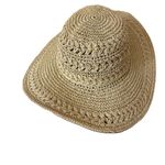 Scala Women’s Woven Crocheted Packable Raffia Paper Tan Sun Hat Bow One Size Photo 7