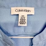 Calvin Klein Light Blue Shimmer Long Sleeve Button Front Blouse Size Medium Photo 12