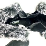 Khombu  Size 7 Boots Black Leather Slip On Faux Fur Side Zip Winter Snow Warm‎ Photo 7