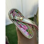 Lilly Pulitzer  Floral It's a Keeper Mini Wristlet Clutch Pink‎ Gold Trim S Photo 11