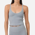 Vuori  Steel Blue Ribbed Tank Size Est. Small Photo 0