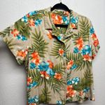 Hawaiian Floral Tropical Beachy Vacation Event Party Festival Womens Shirt Large Orange Photo 3