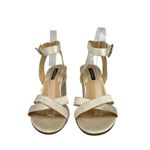 Margaux Uptown White Rhinestone Buckle Ankle Strap Bridal Heels Sandals Size 7.5 Photo 1