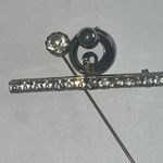 Lot of 3 Silver Tone CZ Rhinestone Brooch Shoulder Pins Stick Pin Photo 1