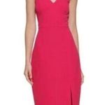 Eliza J NWT Stretch Zippered Slitted Bows At Shoulders Sleeveless midi dress 14 Photo 0