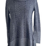 eight eight eight  Cowl Neck Sweater Womens Sz Medium Grey Black Chevron Boho Photo 0
