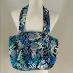 Vera Bradley  Blue/Green/Black Quilted Large Floral Print Purse Photo 1
