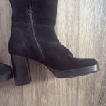 Free People  Black Over the Knee Boots Leather Heeled platform Photo 7