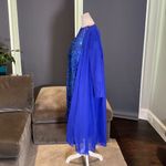 Women’s Blue Tea Length Corset Back Dress Matching Chiffon Jacket Size 22 **READ Blue Photo 1