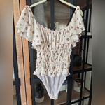 Free People Juliet bodysuit ruffle square neck floral print tiered smock top Photo 3