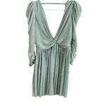 Sabina Musayev Green Wrap Dress with Puff Sleeves Size M Photo 2
