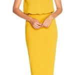 Dress the Population Alondra Blouson Sheath Dress in Marigold Size X-Small Photo 0