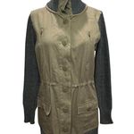 Princess Vera Wang Sweater Jacket Womens M Olive Gray Button Up Pockets Military Green Size M Photo 1