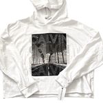 Calvin Klein NWT White Studded Semi Cropped Raw Hem Hoodie XL Photo 0