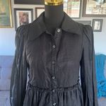 AERE button down long sleeved 100% linen dress. Size 8 Black Photo 1