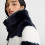 J.Crew NEW  Women’s Collection Faux Fur Topcoat in Stripe XXS Photo 4