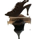 Donald Pliner Expresso Suede Leather Pump Shoe New Lace Up Peep Toe NWT $275 Brown Size 9 Photo 2