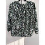 LOFT Outlet Petite Floral Print Smocked Neck Long Sleeve Blouse Women's MP Green Size undefined Photo 1