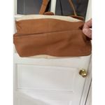 Kenneth Cole Tan Leather & Canvas Messenger Satchel Bag Shoulder CrossBody READ Photo 14