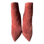 ASOS Burgundy suede pointed toe stiletto ankle boots with cowgirl design size 6 Photo 4