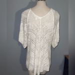 Dress Barn  cream crotched lightweight v-neck top sweater woman’s Large EUC Photo 1