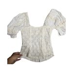 Free People  Spring Fling Ivory Lace Top Size: XS Photo 6