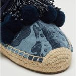 Marc Jacobs Blue Fabric Sienna Pom Pom Espadrille Flats Shoes Size 37.5 BLUE NEW Photo 4