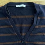 ZARA  casual Navy and Brown V-Neck Sweater oversized cardigan size M preppy Photo 7