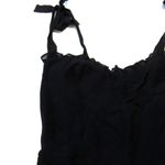 Reformation NWT  Nikita Midi in Black Tank Tie Straps Frill Hem Georgette Dress 6 Photo 3