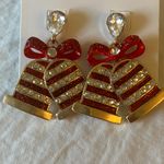 Gap : Gold Tone/Red Holiday Bell Earrings- Christmas Photo 4