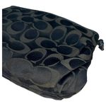 Coach Wristlet Womens Signature Monogram Fabric Zip Closure Black Gray/Green Photo 5