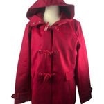 Pendleton  Wool Red Peacoat Toggle Coat New With Tags XXL Striped Interior Hooded Photo 0