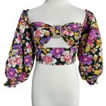 Lovers + Friends  Size Small  Top Blouse Cropped Floral Embellished Photo 0