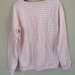 Draper James  gingham crewneck pink and white sweatshirt size large 100% cotton Photo 5