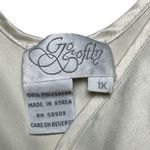 Minimal Ivory Satin Midi Slip Dress Button Front Go Softly 1X Photo 4