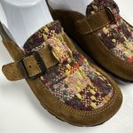 Björndal Bjorndal Clogs Womens 6 Leather Woven Knit Buckle Cork Slip On Mules Photo 2