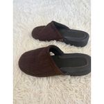 Cable Knit Slippers Mules Clogs Brown Acrylic Cozy Comfort Slip On Shoes Size 10 Photo 3