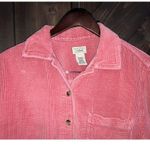 L.L. Bean medium Vintage 90s Pink Fuchsia Corduroy Button Up Shirt Jacket Shacke Size 8 Photo 1