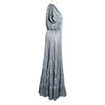 Joyfolie Mia Joy Tiered Boho Maxi Dress Flowy Vtg Inspired Hippie Gray Silver XS Photo 6