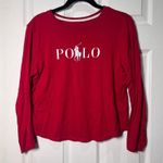 Ralph Lauren Polo Red Long Sleeve Logo Tee Shirt Womens Size L Photo 0