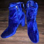 Who What Wear Blue Velvet Boots Photo 0